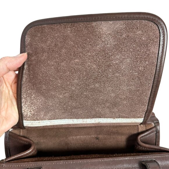 Vintage Coach WESTON Shoulder Bag Turn Lock Wood Dowls Brown Leather 9021 MEXICO - Picture 8 of 13